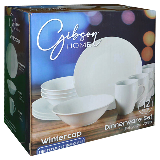 Gibson 12pc Wintercap Dinnerware Set